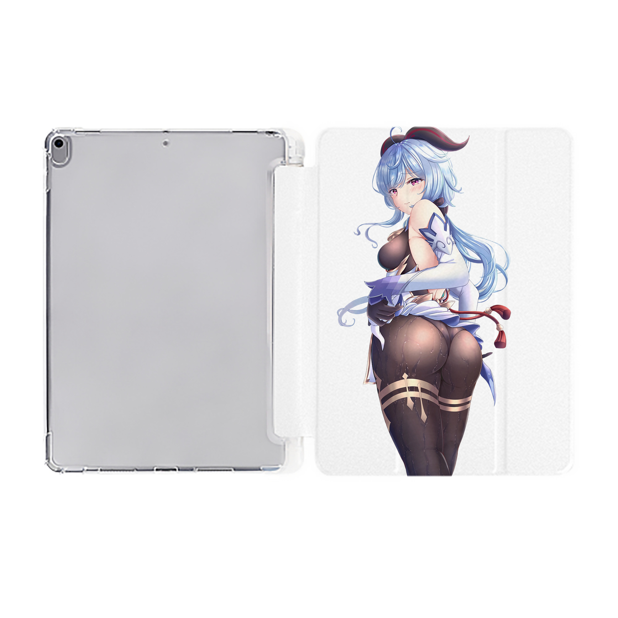 げんし神 甘雨 かんう genshin Ganyu IPad ケース ペン収納付き 三つ折りスタンド PUレザー×シリコン 対応機種9.5/10.5/10.9インチ